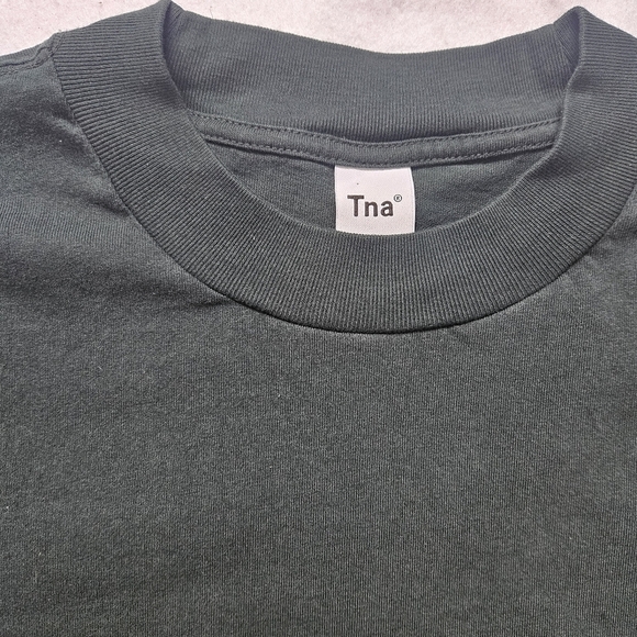 TNA Green Ryer Cotton Cropped Long Sleeve Top Size M - Picture 3 of 7